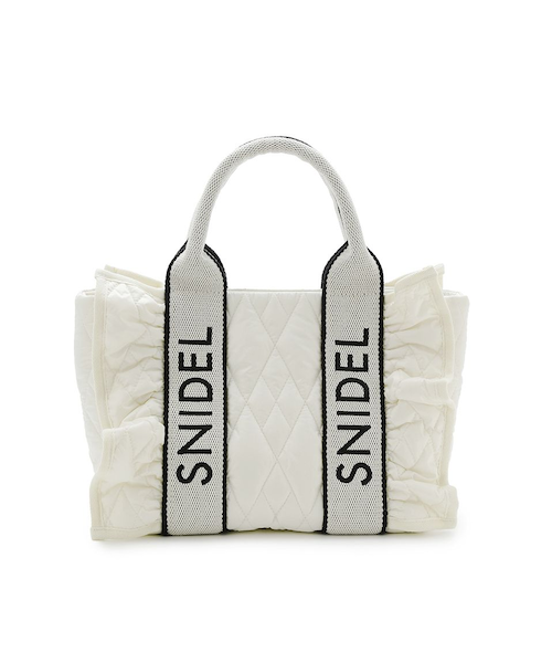 SNIDEL キルティングロゴバッグ スナイデル SNIDEL フリルキルティングロゴバッグ （BLK