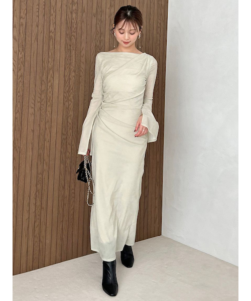 フロッキーベロアドレープドレス｜スナイデルの通販｜&mall（アンド