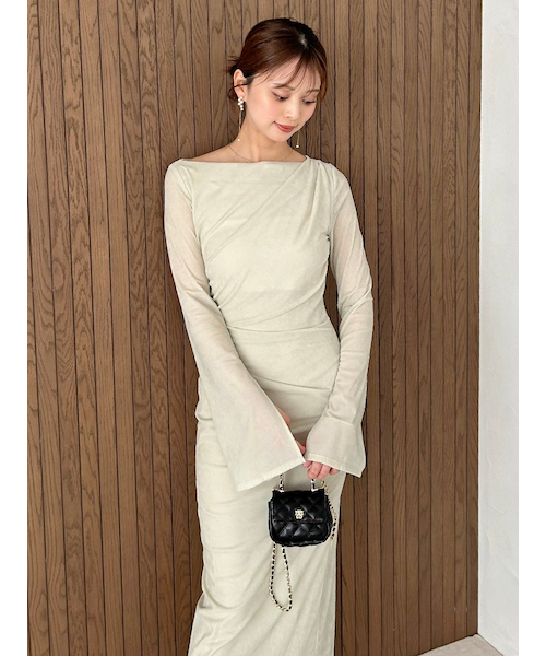 フロッキーベロアドレープドレス｜スナイデルの通販｜&mall（アンド