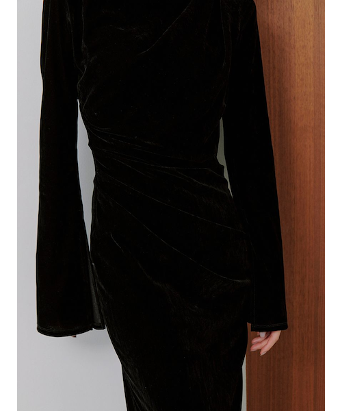 フロッキーベロアドレープドレス｜スナイデルの通販｜&mall（アンド