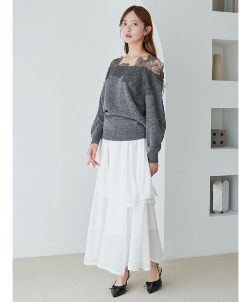 プリーツフリルニットプルオーバー(ニット)｜トップス｜SNIDEL