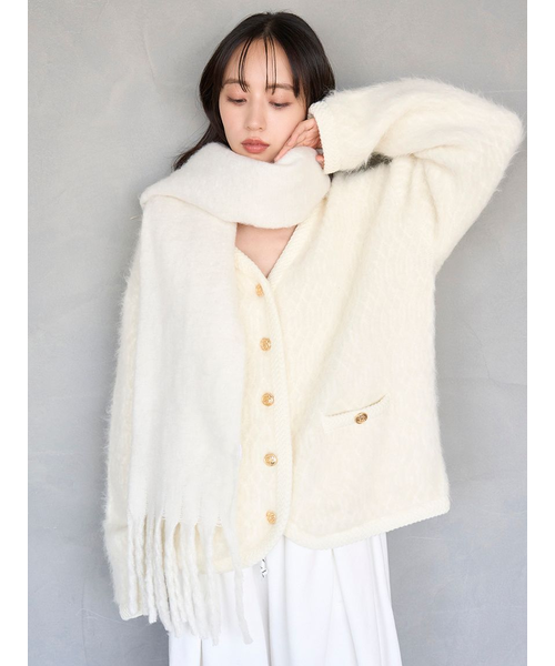 ファーライクミドルニットジャケット｜スナイデルの通販｜&mall