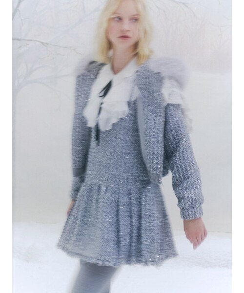 Sustainableレイヤードラッフルニットプルオーバー｜スナイデルの通販