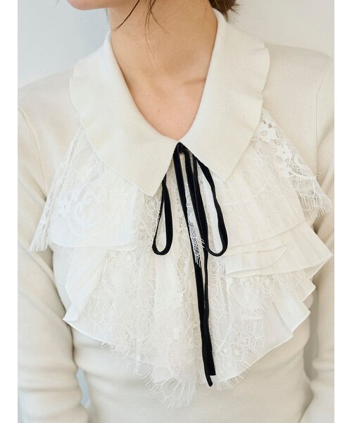 Sustainableレイヤードラッフルニットプルオーバー｜スナイデルの通販