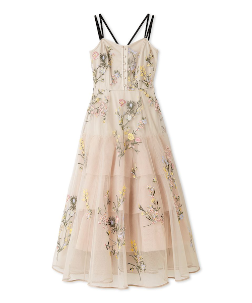 エンブロイダリーチュールドレス【カンヘウォン着用】｜スナイデルの