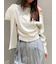 リボンショルダーニットトップス