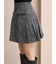 サイドプリーツツイードミニスカート