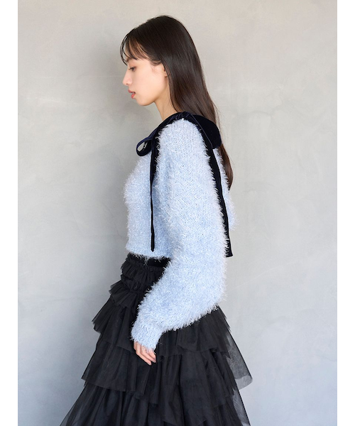 スナイデル　snidel ラメニットアンサンブルプルオーバー　カンへウォン着用 SNIDEL｜ラメニットアンサンブルプルオーバー【カンヘウォン着用