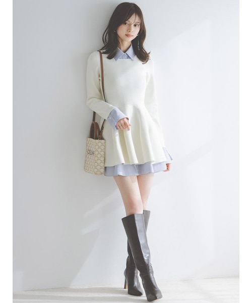 シャツレイヤードニットチュニック｜スナイデルの通販｜&mall（アンド