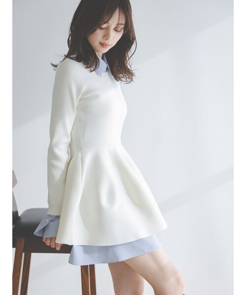 SNIDEL  シャツチュニックレイヤードニットベスト SNIDEL - SNIDEL シャツチュニックレイヤードニットベストの通販 by