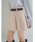 ベルト付きプリーツミニスカート