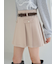 ベルト付きプリーツミニスカート