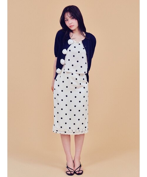 WEB限定/ROSE Collection】モチーフボタンニットカーディガン