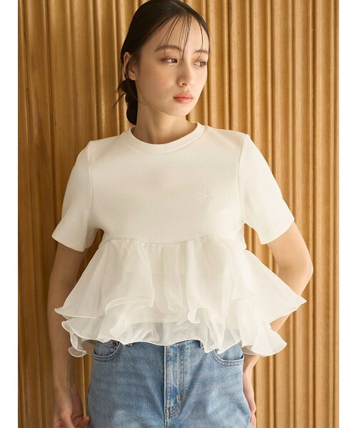 WEB限定カラーあり】ボリュームペプラムドッキングカットプルオーバー