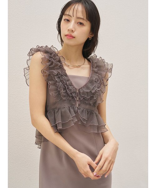 SNIDEL チュールボレロセットキャミドレス GRY 0 結婚式 チュールボレロセットキャミドレス｜スナイデルの通販｜&mall（アンド
