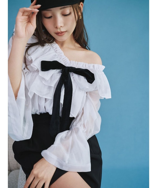 リボンフリルチュニック｜スナイデルの通販｜&mall（アンドモール 