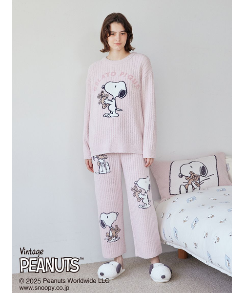 パンツのみです。ジェラートピケ　スヌーピー　パネルジャガード　ロングパンツ PEANUTS】SNOOPY×BEAR ジャガードロングパンツ｜ジェラートピケ