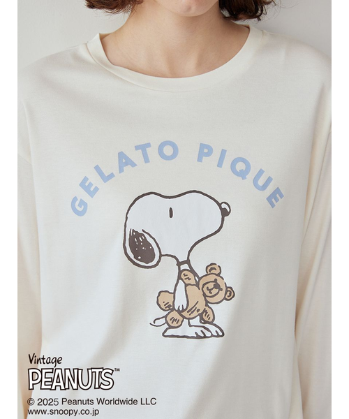 【PEANUTS】SNOOPY×BEAR ワンポイントロンT&ロングパンツ PEANUTS】SNOOPY×BEAR ワンポイントロンT&ロングパンツ