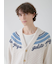 【HOMME】パウダーラインロゴジャガードカーディガン