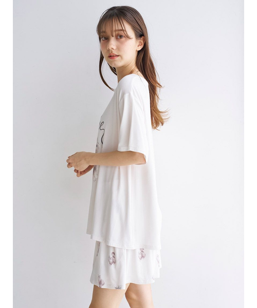 x*x様 【ONLINE限定】CATドット柄ワンポイントTシャツ＆ショートパンツ gelato pique（ジェラートピケ）の「【ONLINE限定】CATドット柄