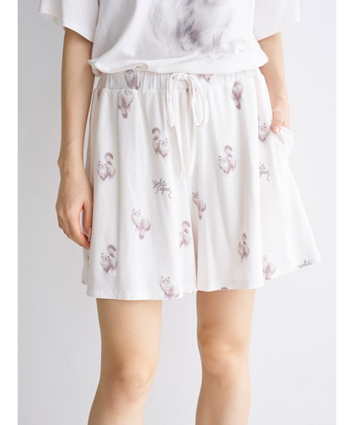 ONLINE限定】CAT柄ワンポイントTシャツ&ショートパンツセット