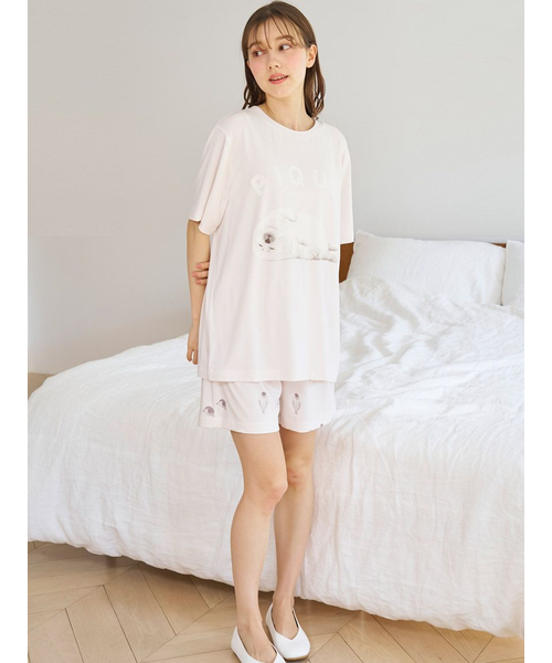 あざらし ワンポイントTシャツ 新品未使用 ジェラートピケ セール】【接触冷感】あざらしワンポイントTシャツ（ルーム