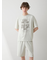 【HOMME】【接触冷感】フローズンレーヨンロゴプリントTシャツ&ハーフパンツセット