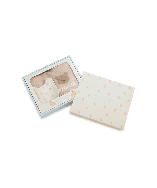 ラッピング済み】【BABY】ベアブランケット&スタイ2点セット