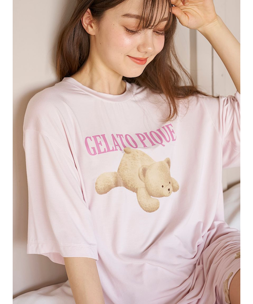 gelato pique ピンク カットソー & ショートパンツ セット ジェラートピケ gelato pique 【ラッピング済み】COOLレーヨン
