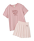 【接触冷感】ロゴTシャツ&リブショートパンツセット