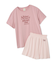 【接触冷感】ロゴTシャツ&リブショートパンツセット