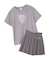 【接触冷感】ロゴTシャツ&リブショートパンツセット