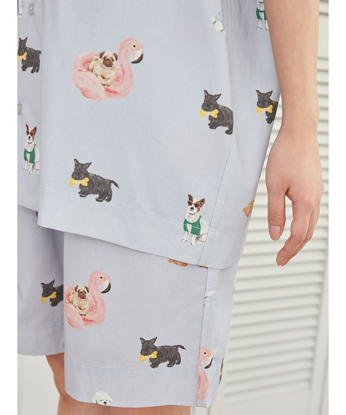 ジェラートピケ　SUMMER DOG柄　シャツ　上下セット SUMMER DOG柄巾着セット｜ジェラートピケの通販｜&mall（アンド