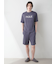 【HOMME】【接触冷感】カラーレーヨンロゴハーフパンツ