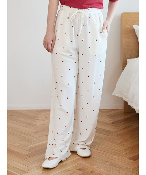 ビスケット柄ワッフルロングパンツ ビスケット柄ワッフルロングパンツ