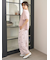 【接触冷感】チェリー柄ロングパンツ