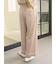 接触冷感サテンラインロングパンツ
