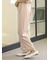 接触冷感サテンラインロングパンツ