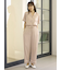接触冷感サテンラインロングパンツ
