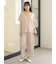接触冷感サテンラインシャツ