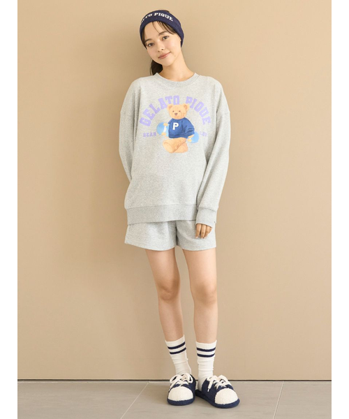 ONLINE限定】スポーティーベア裏毛プルオーバー＆裏毛ショートパンツ