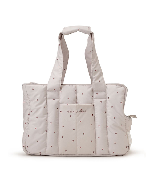 CAT&DOG】ストロベリー柄キルティングキャリーバック｜ジェラートピケ