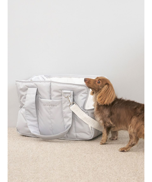 新品未使用❤️ジェラートピケ❤️CAT&DOGキルティング キャリーバッグ CAT&DOG】キルティングキャリーバック(バッグ・ポーチ)｜ルーム