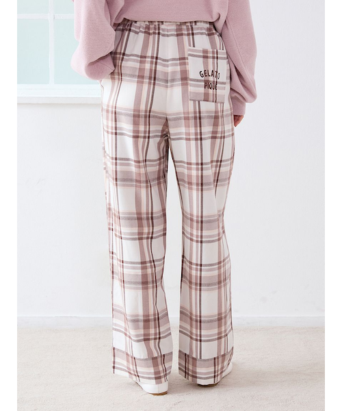 レア♡新品未開封♡ジェラートピケ チェックロングパンツ レッド ジェラートピケ gelato pique ギンガムチェック柄ロングパンツ