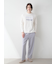 【HOMME】ミニ裏毛ワンポイントロゴ刺繍ロングパンツ