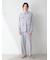 【HOMME】ミニ裏毛ワンポイントロゴ刺繍ロングパンツ