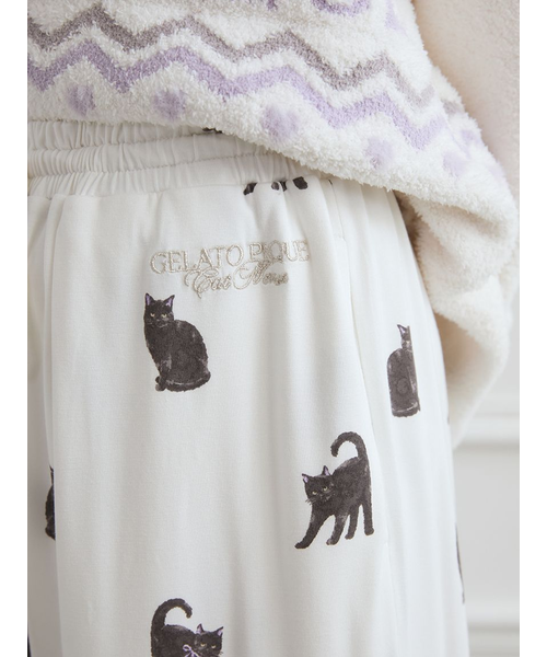 Gelato pique ジャガードプルオーバー&ロングパンツSET 黒猫 猫 ジェラートピケ オム GELATO PIQUE HOMME 【ラッピング済み】【HOMME