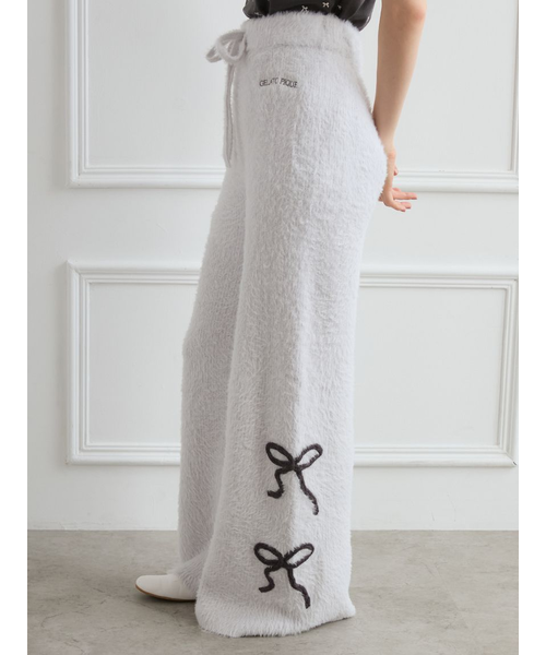 リボンフェザーロングパンツ｜ジェラートピケの通販｜&mall（アンド