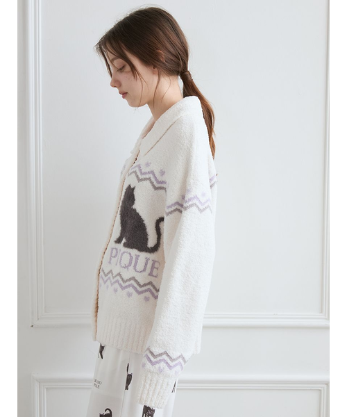 CATジャガード衿付きカーディガン｜ジェラートピケの通販｜&mall