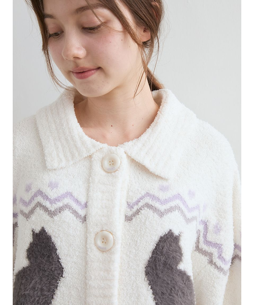 CATジャガード衿付きカーディガン｜ジェラートピケの通販｜&mall